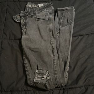 AE black-grey skinny jeans low rise